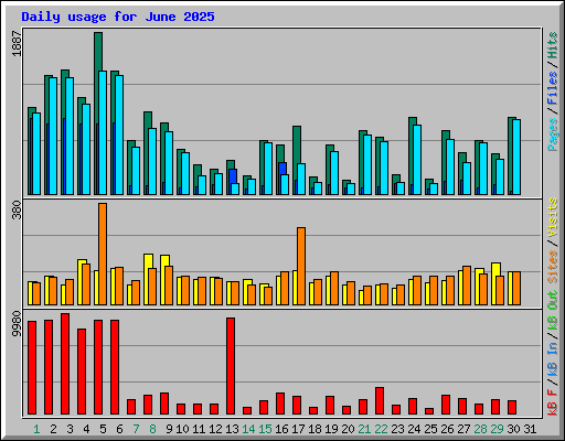 Daily usage for June 2025