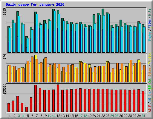 Daily usage for January 2026