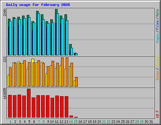 Daily usage for February 2026