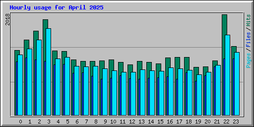 Hourly usage for April 2025